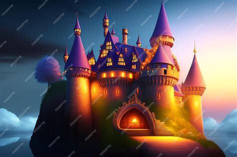 Premium Ai Image Fairy Tale Castle On A Cloud Magical Castle In The