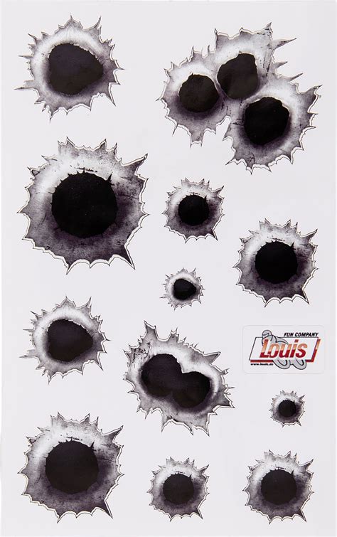 Louis Bullet Holes Sticker 8 Stickers Sheet 15x23cm