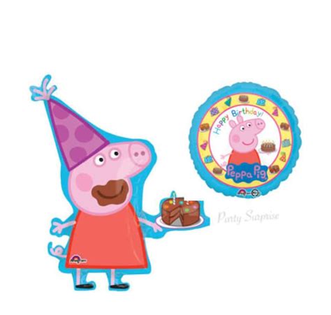 Peppa Pig Balloons Orbz Round Balloon Mylar Foil Peppa Pig Etsy