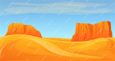 Premium Vector Desert Canyon Concept Banner Cartoon Illustration Of