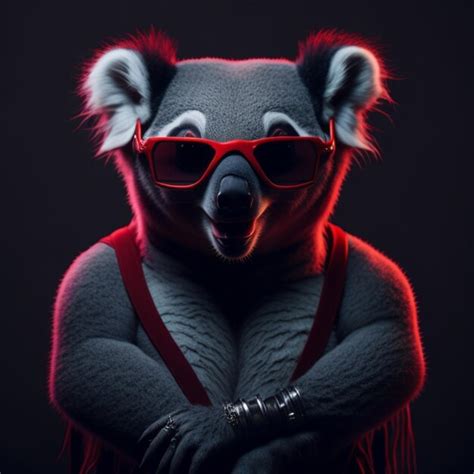 Un Koala Con Gafas De Sol Y Camiseta Roja Foto Premium