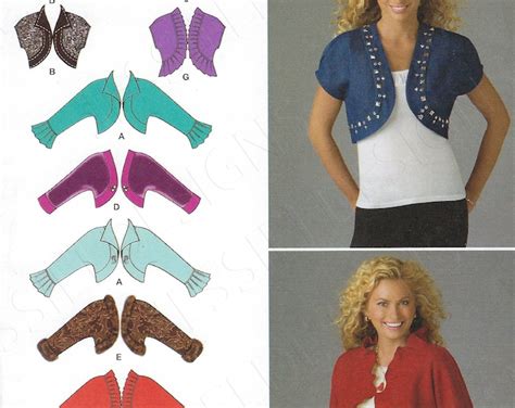 Uncut Simplicity Sewing Pattern 2478 Misses Bolero Jackets Neckline And