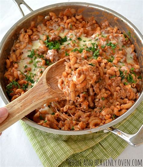 Skillet Chili Macaroni & Cheese - Whole and Heavenly Oven