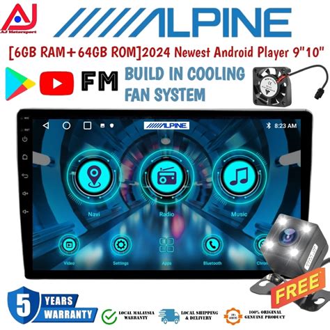 ALPINE QLED 6GB RAM 64GB ROM Android Player 9 10 Inch Quad Core Car