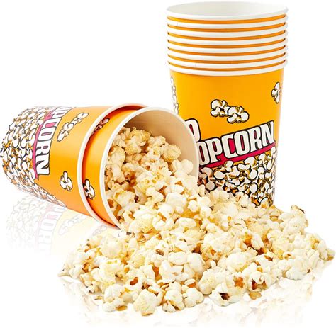 Tanlade 32 Oz Disposable Popcorn Buckets 50 Pack Paper Popcorn Containers Popcorn