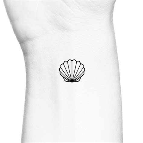 Seashell Outline Temporary Tattoo / Beach Sea Conch Shell Fake | Etsy
