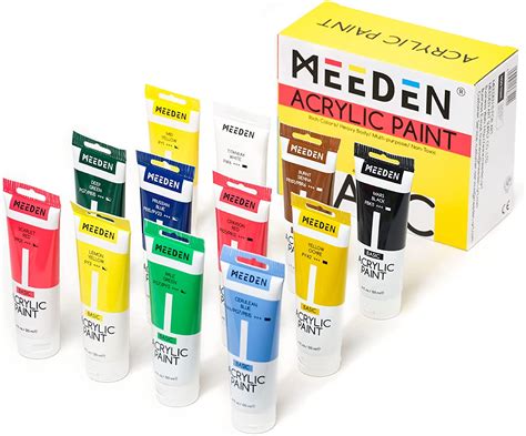 Amazon Meeden Color Acrylic Paint Ml Oz Tubes Heavy Body