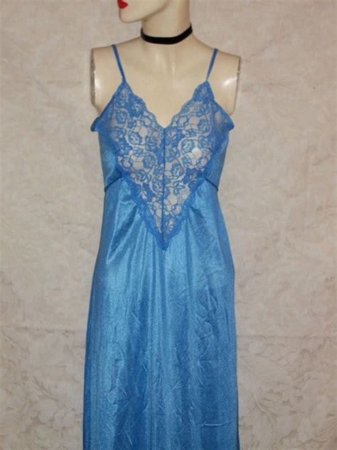 1960s Blue Nylon Nightgown Gem