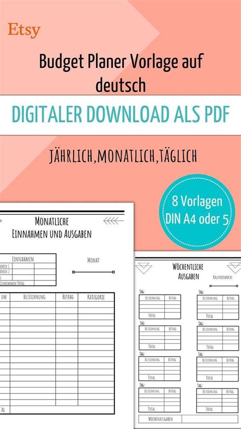 Pin On Budget Planer Sparen Finanzen Haushaltsbuch