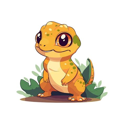 Vecteur De Dessin Animé Mignon Gros Gecko Vecteur Premium