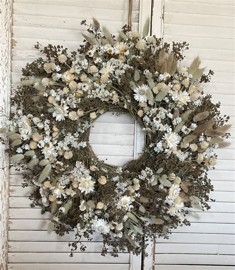 Dried Flower Wreath, Spring Wreath, Boho Wreath, Pampas Wreath, Bunny ...