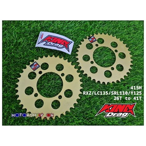 KING DRAG ENKEI YAMAHA RXZ 415 GOLD STEEL REAR SPROCKET Y100 Y110