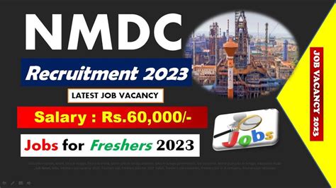 NMDC Recruitment 2023 Latest Job Notifications Freshers Job Jobs Job