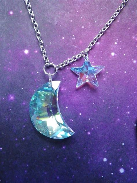 Swarovski Crystal Moon And Star Necklace