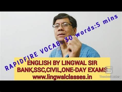 BEST RAPIDFIRE 30 Words 5 Mins By LINGWAL Sir Fr BANK SSC CIVIL CGL