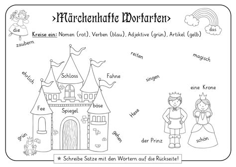 Unterrichtsmaterial märchenhafte wortarten Artofit