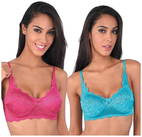 Buy Bralux Angeleena Rani Turquoise Blue Lace Full Cup B Bra Size 32B