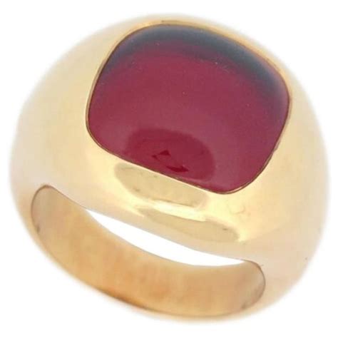 Bague Pomellato Boule Sertie Pierre Grenat Almandin T Or Jaune K