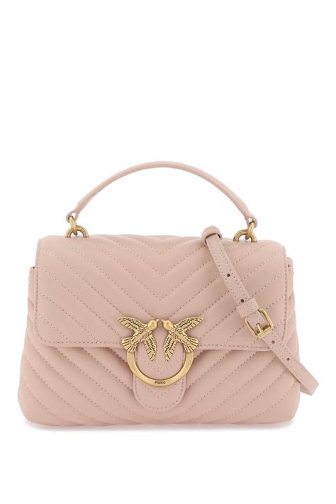 Pinko Mini Lady Love Puff Bag Pink Handbags Quilted Totes Womens