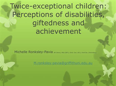 Pdf Twice Exceptional Children Perceptions Of Disabilities