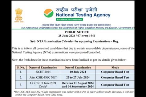 Ugc Net Exam Dates Nta Announces Fresh Test Dates For Ugc Net