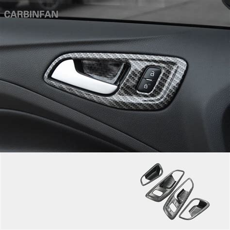 For Ford Kuga Escape 2017 2018 4pcs Lot Abs Carbon Fiber Style Interior