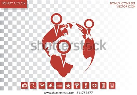 World Map Pointer Marks Icon Vector Stock Vector Royalty Free