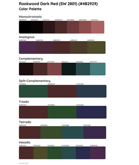 Sherwin Williams Rookwood Dark Red Sw 2801 Paint Coordinating Colors