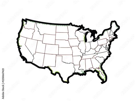 Generate A Highly Detailed Vector Map Of The United States Showcasing