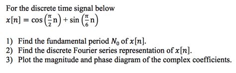 Solved For The Discrete Time Signal Below X N Cos Pi Chegg