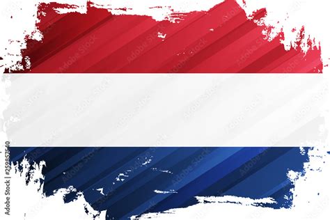 Vecteur Stock Flag Of The Netherlands Brush Stroke Background National Flag Of The Kingdom Of