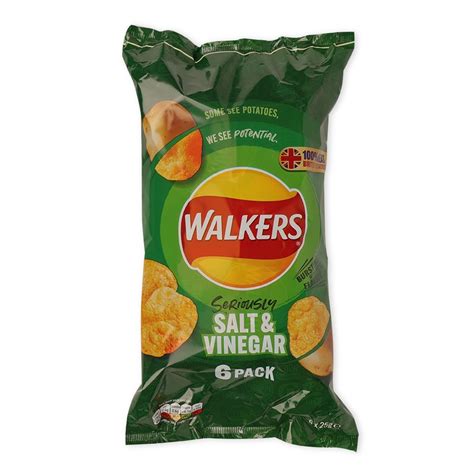 WALKERS SALT & VINEGAR CRISPS 6 PACK | Poundstretcher