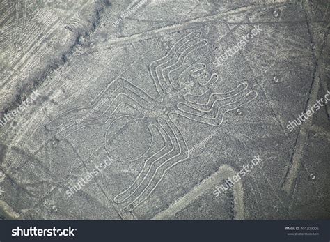 Aerial View Of Nazca Lines Spider Geoglyph Peru The Lines Were