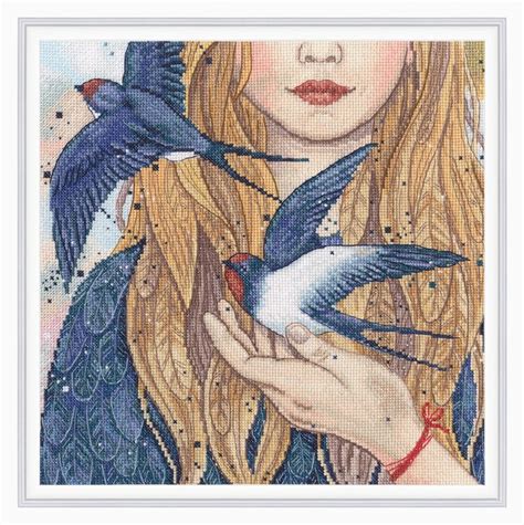 Counted Cross Stitch Kit Swallows Rto M984 Etsy