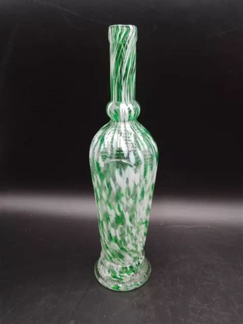 Bouteille Ancienne Clichy Ou Legras En Verre Souffl Verte Blanche Vers