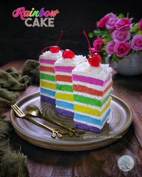 Tetap Yummy Meski Irit Coba Rainbow Cake Kukus Putih Telur Ini Tetap