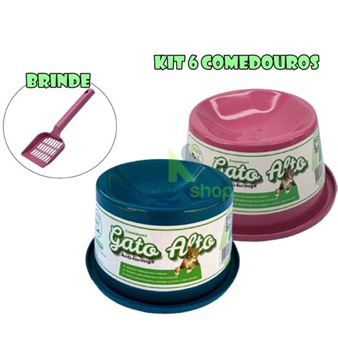 Kit Comedouro Para Gato Elevado Postura Correta Comedouro Anti