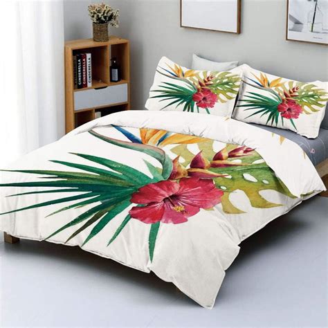 Ensemble de housse de couette fleur d orchidée tropicale sauvage aux