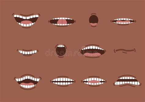 Cartoon Mouths Set Smile Funny Cartoon Mouths Set With Different Expressions Smile With Teeth