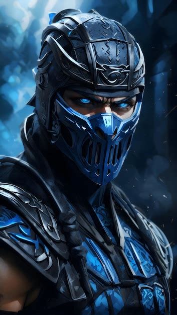 Premium Ai Image Potrait Of Sub Zero From Mortal Kombat