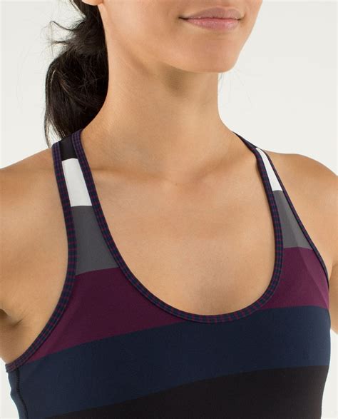 Lululemon Cool Racerback Pow Stripe Angel Wing Hyper Stripe Plum