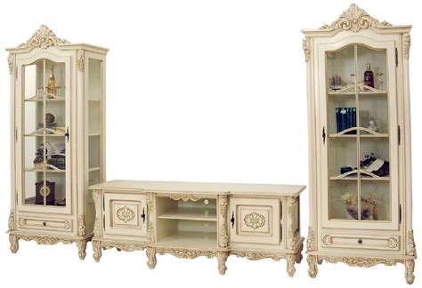 Casa Padrino Luxus Barock Wohnzimmer Set Creme Beige Barock Tv