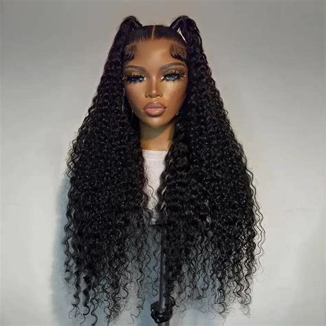 Glueless 4x4 Lace Closure Wig Deep Wave Pre Plucked Fuller Density Long Human Hair Wig Fab