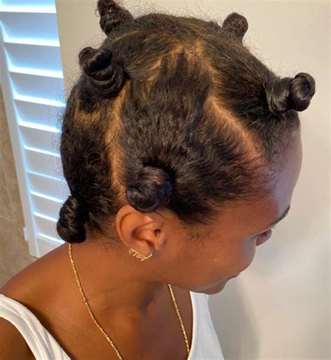 Bantu Knot Outs on Super Fine, Blow Dried Natural Hair With Pictures!