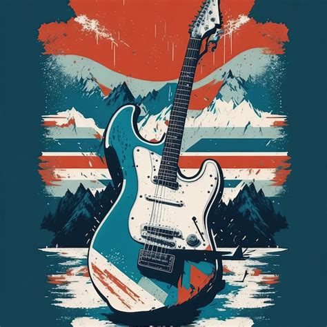 Ilustración vectorial camiseta diseño musical Vector Premium