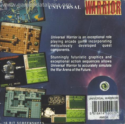 Universal Warrior Commodore Amiga Artwork Box Back