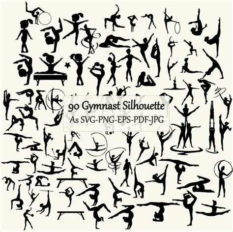 Gymnast Svg Gymnastics Silhouette Cricut Gymnastics Png Gymnast Cutting Files Cameo Gymnast