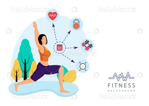 Health And Fitness Concept Graphic Women S Fitness Vector