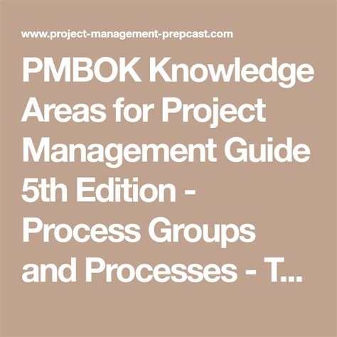 Pmbok Knowledge Areas For Project Management Guide 5th Edition