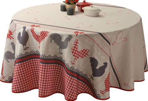 Le Linge De Jules Nappe Anti Taches Lotus Rouge Taille Ronde